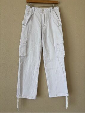 Naked Wardrobe White Cargo Utility Pants